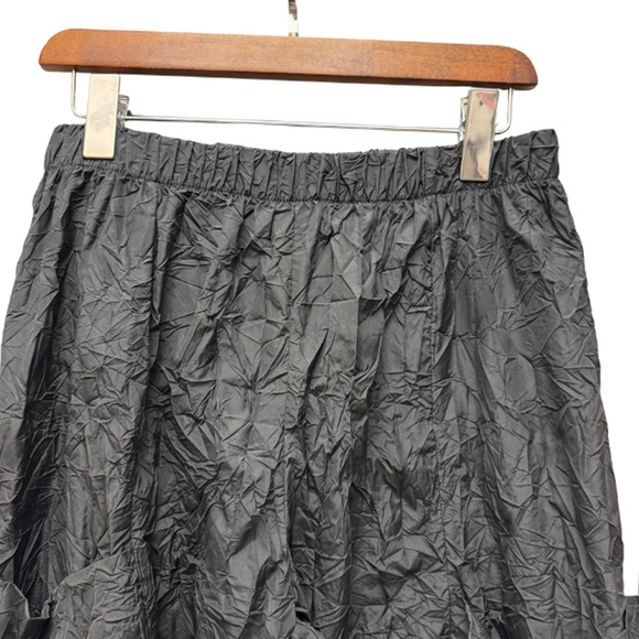 Heydari Crinkled/Crumpled Oversized Cropped Pants in Black Size Large Lagenlook - Picture 3 of 7